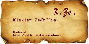 Klekler Zsófia névjegykártya