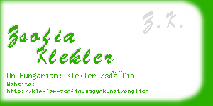 zsofia klekler business card